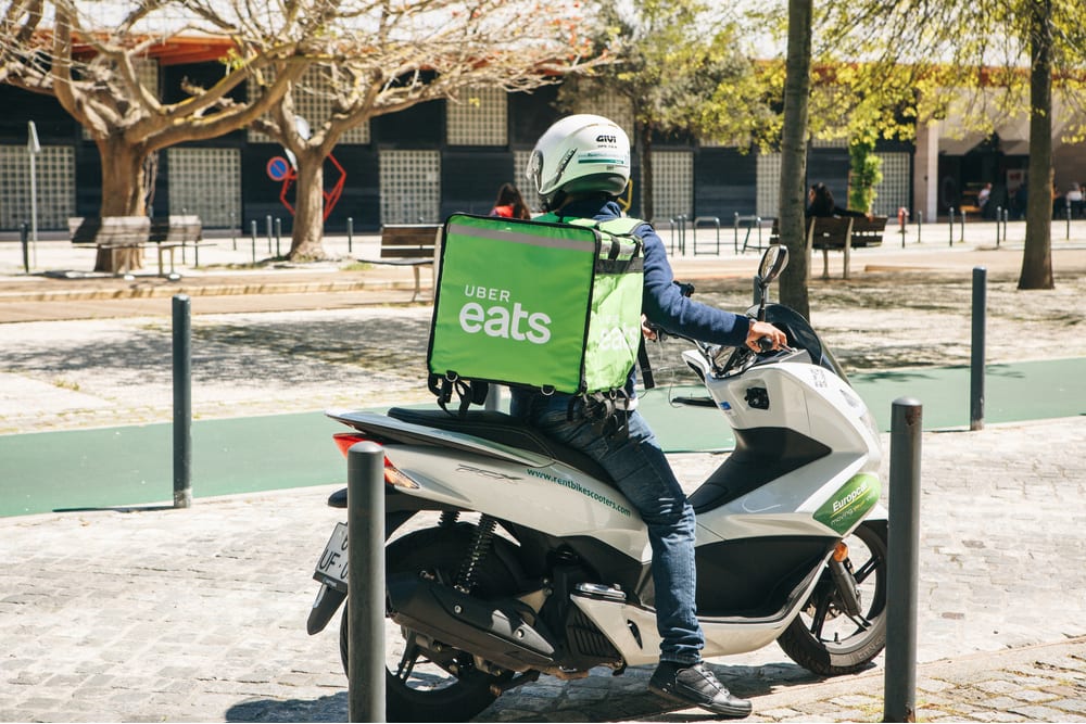 uber eats on motorcycle