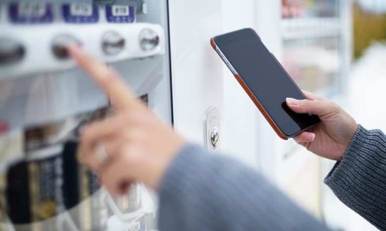 vending machine and smartphone