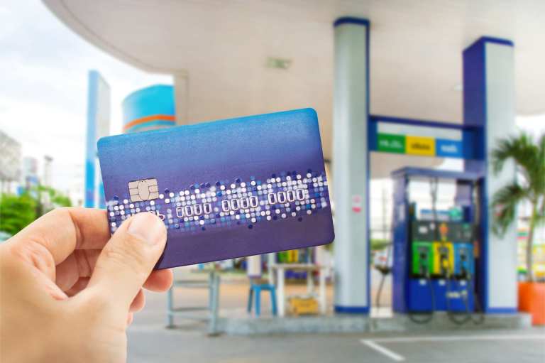 credit card at gas station