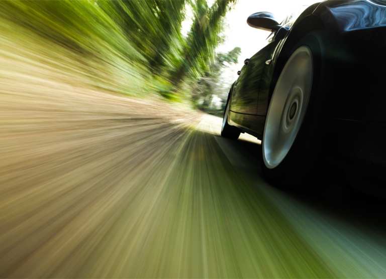 car wheels on road