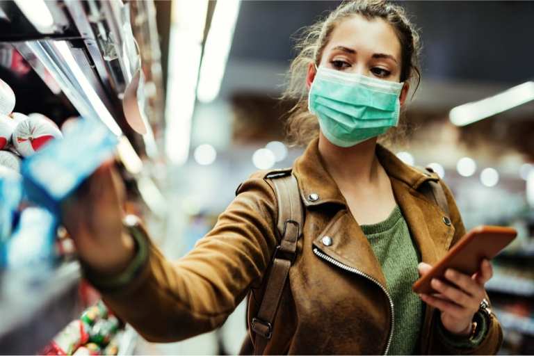 shopper wearing mask