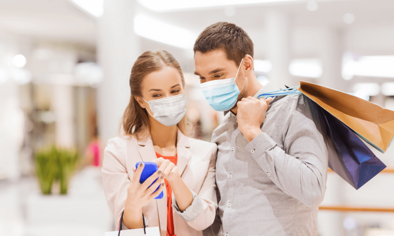 young couple shopping