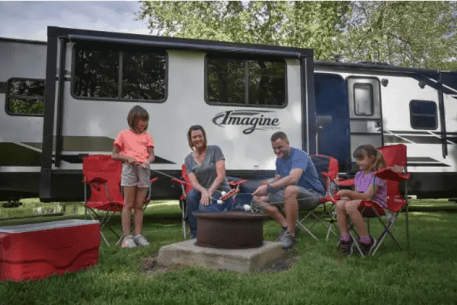 family camping with Winnebago