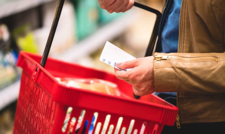 food shopper with basket