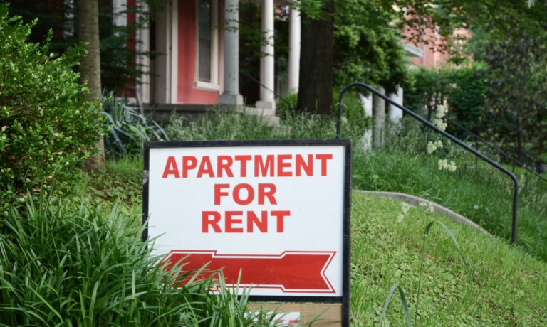 Apartment for rent sign