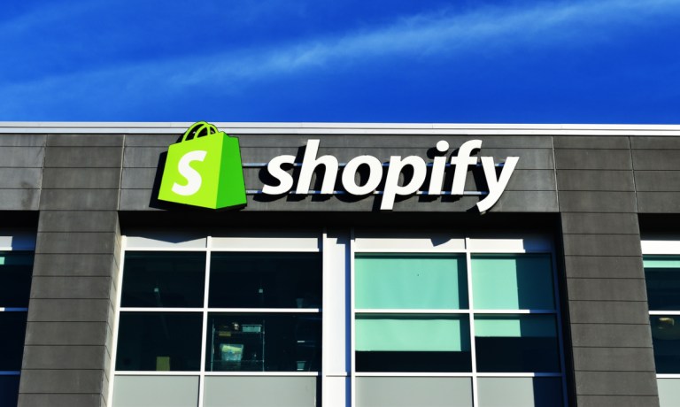 Shopify sign on building