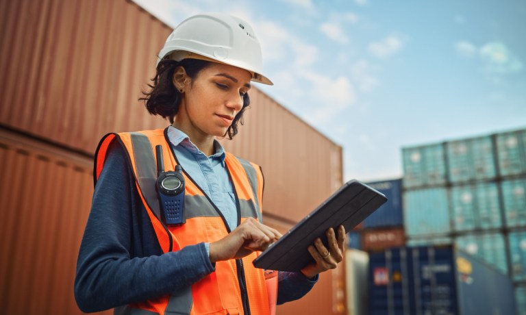 worker logging shipments