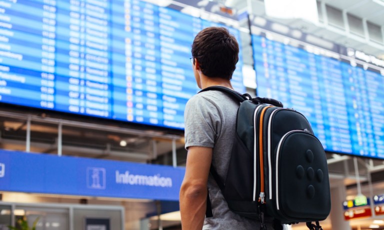 young man at airport