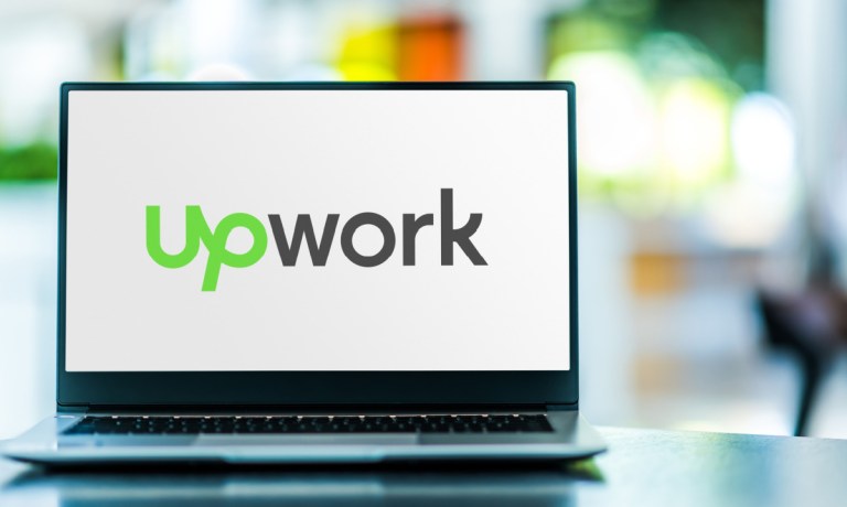 Upwork on laptop