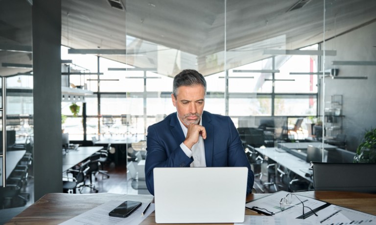 businessman with laptop