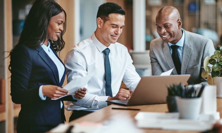 three businesspeople