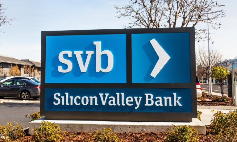 SVB and Silicon Valley Bank sign