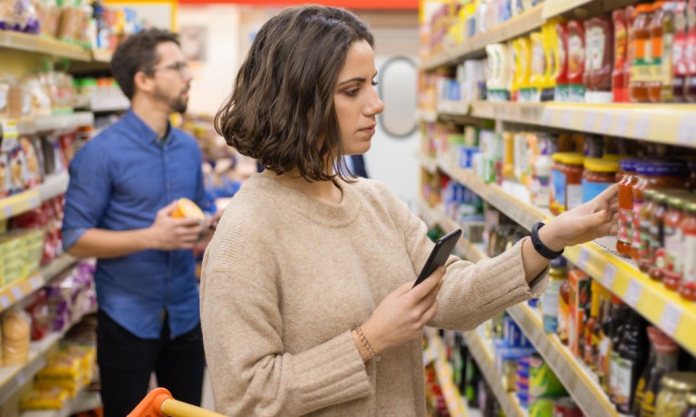 woman shopping in grocery store