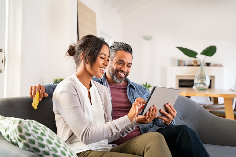 couple with tablet