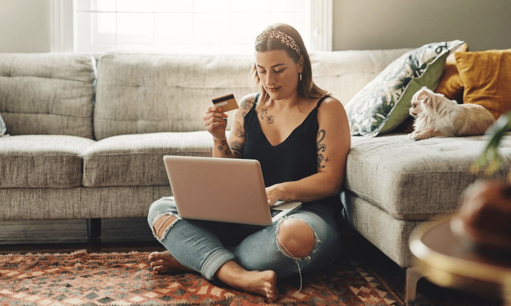 young woman with laptop