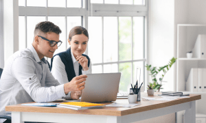 businesspeople with laptop