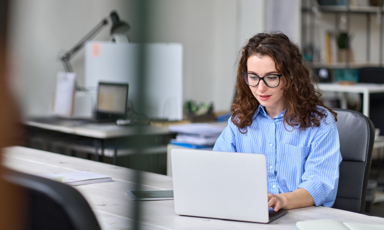 businesswoman at laptop