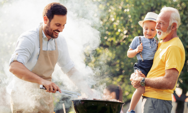 man grilling