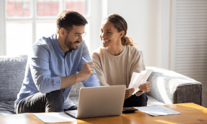couple looking at finances
