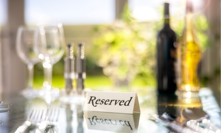 restaurant table reserved