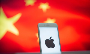 Apple iPhone against Chinese flag