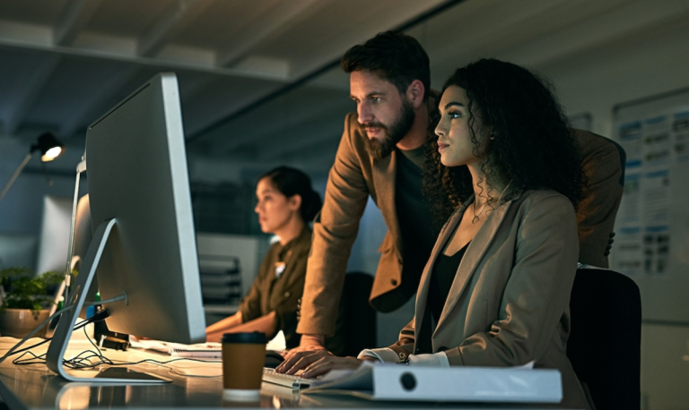 businesspeople at computer